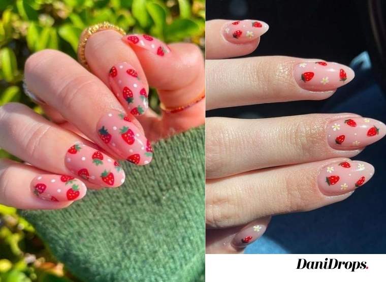 La Nail Art delle Fragole utilizza i colori attuali