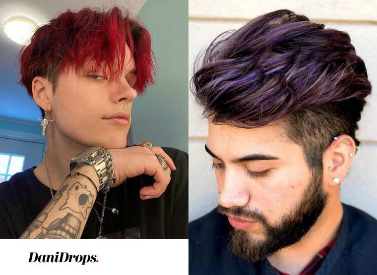 Coupe de cheveux pour hommes colorés