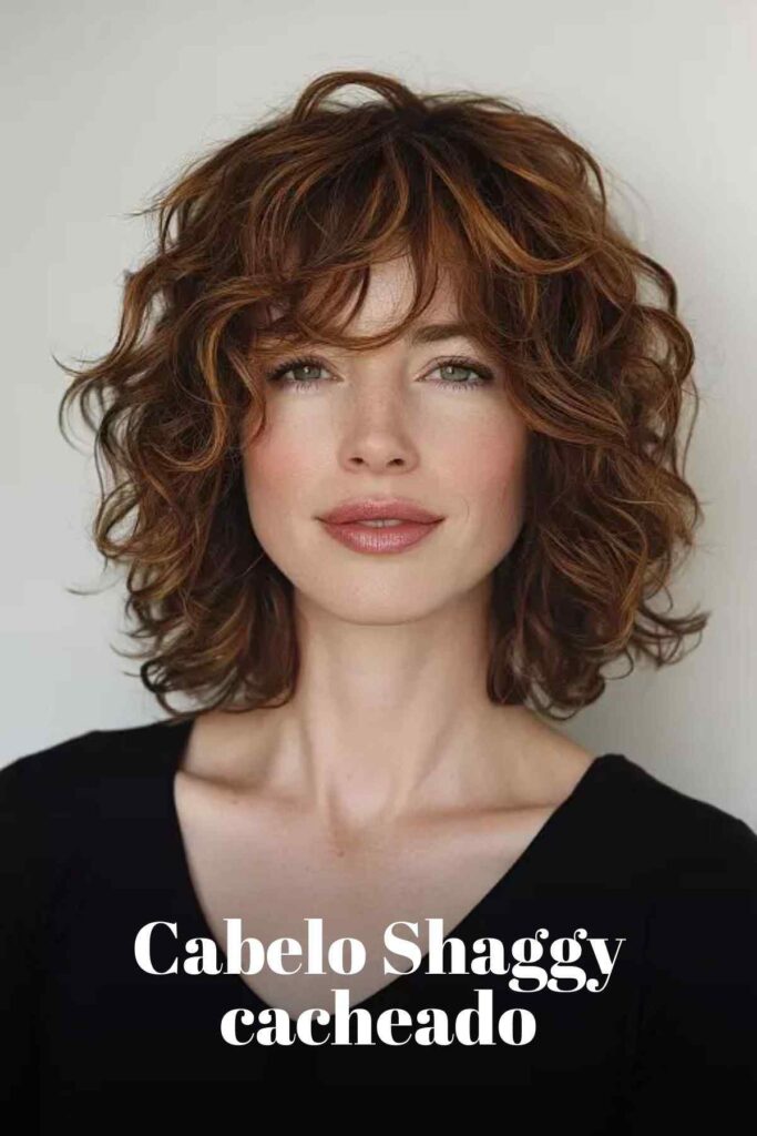 Cabelo Shaggy cacheado