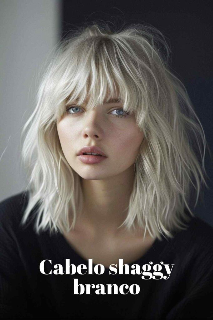 Cabelo shaggy branco