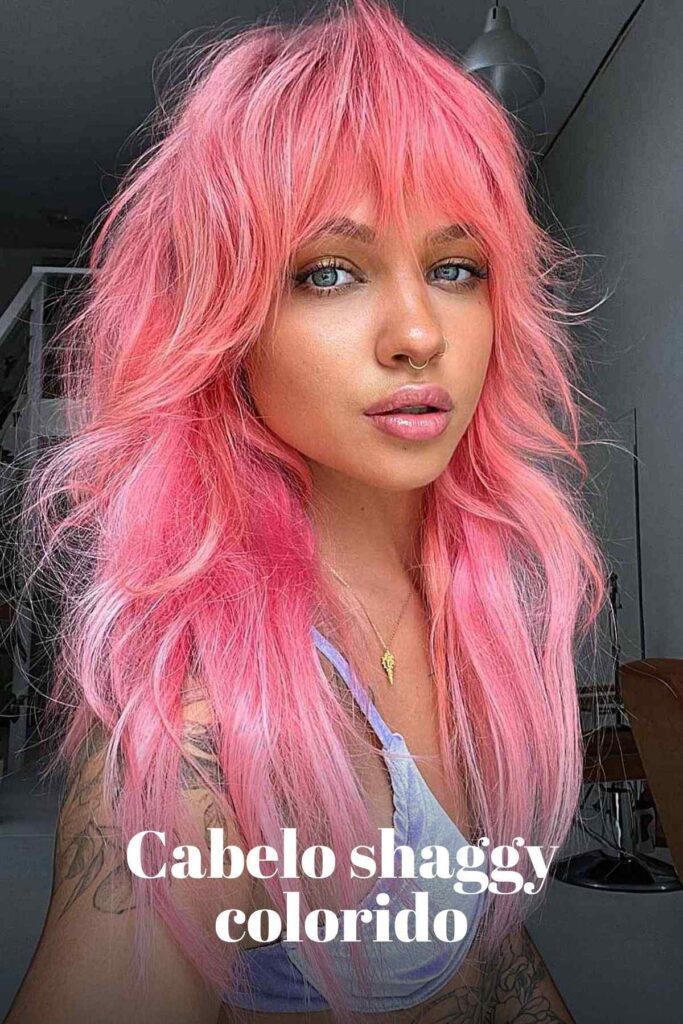 Cabelo shaggy colorido