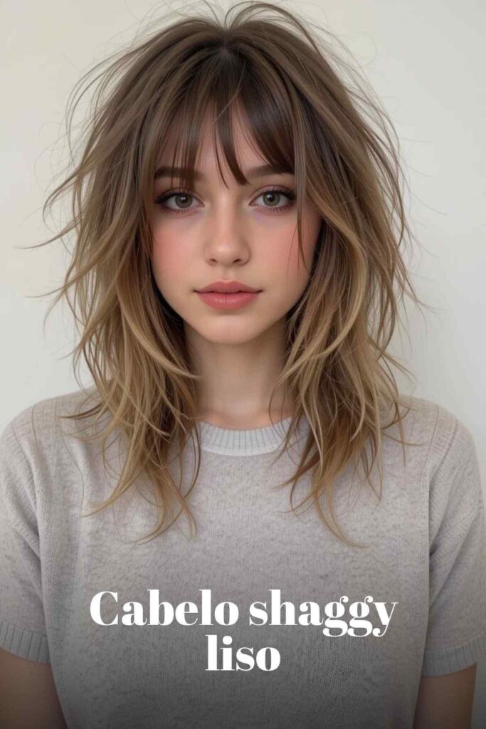 Cabelo shaggy liso