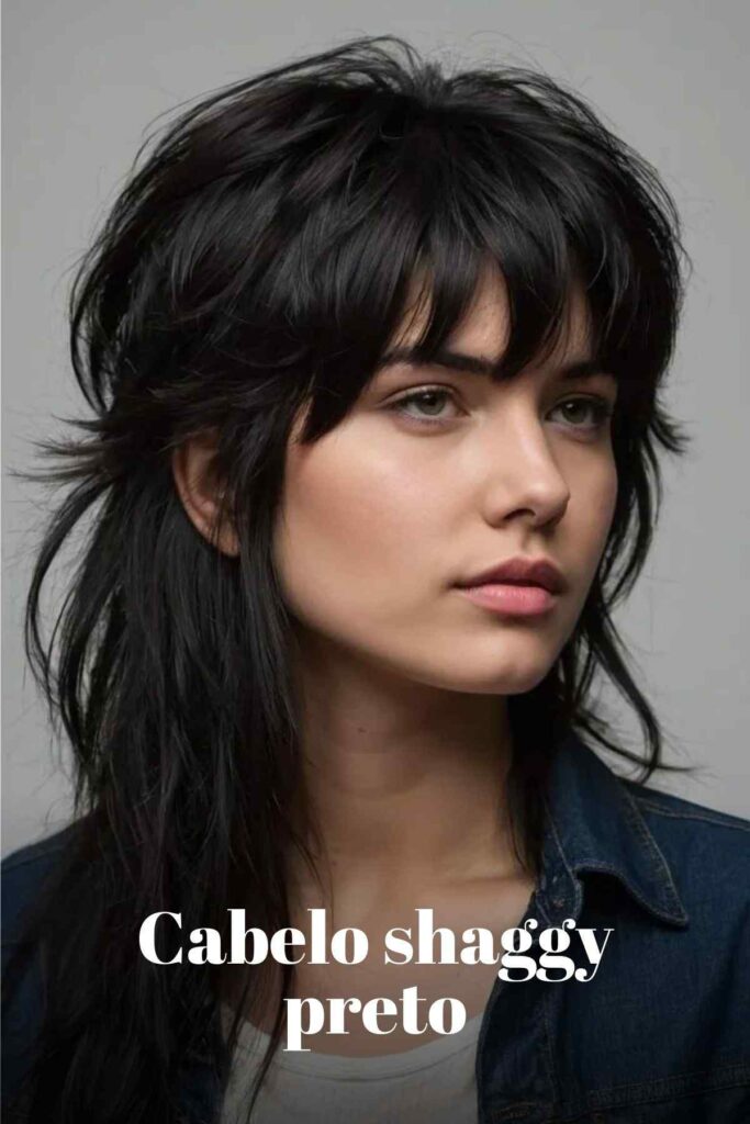 Cabelo shaggy preto