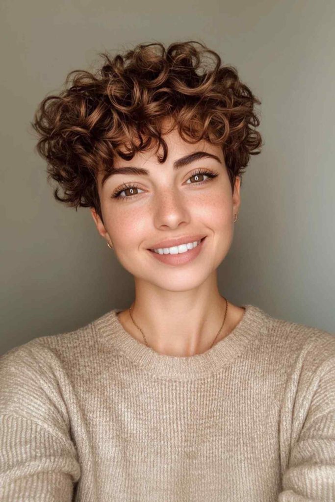 Taglio di capelli riccio Pixie Cut 1 Taglio di capelli riccio Pixie Cut