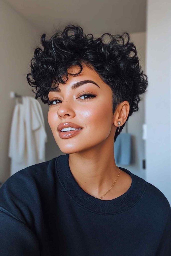 Taglio di capelli riccio Pixie Cut 11 Taglio di capelli riccio Pixie Cut