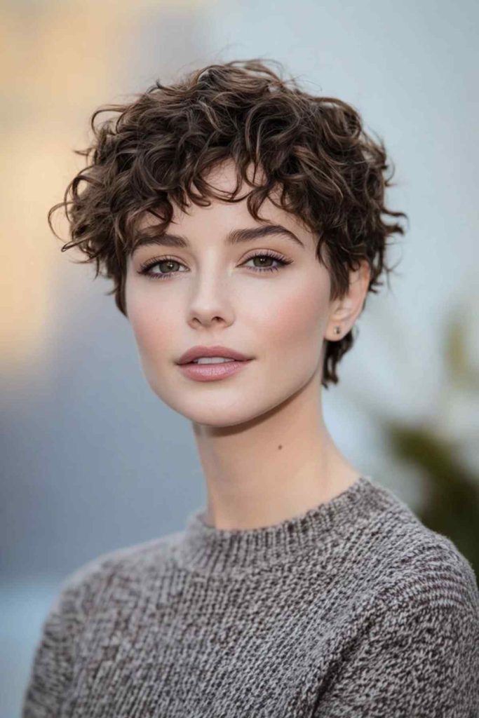 Taglio di capelli riccio Pixie Cut 17 Taglio di capelli riccio Pixie Cut