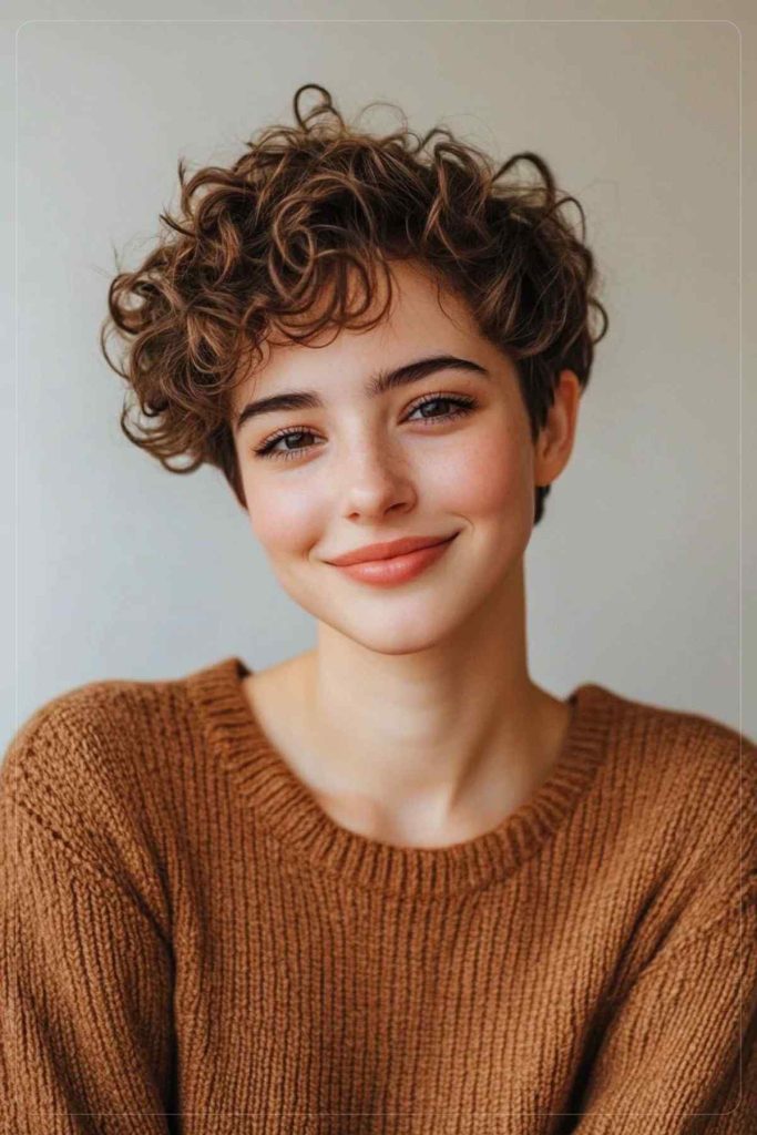 Taglio di capelli riccio Pixie Cut 2 Taglio di capelli riccio Pixie Cut