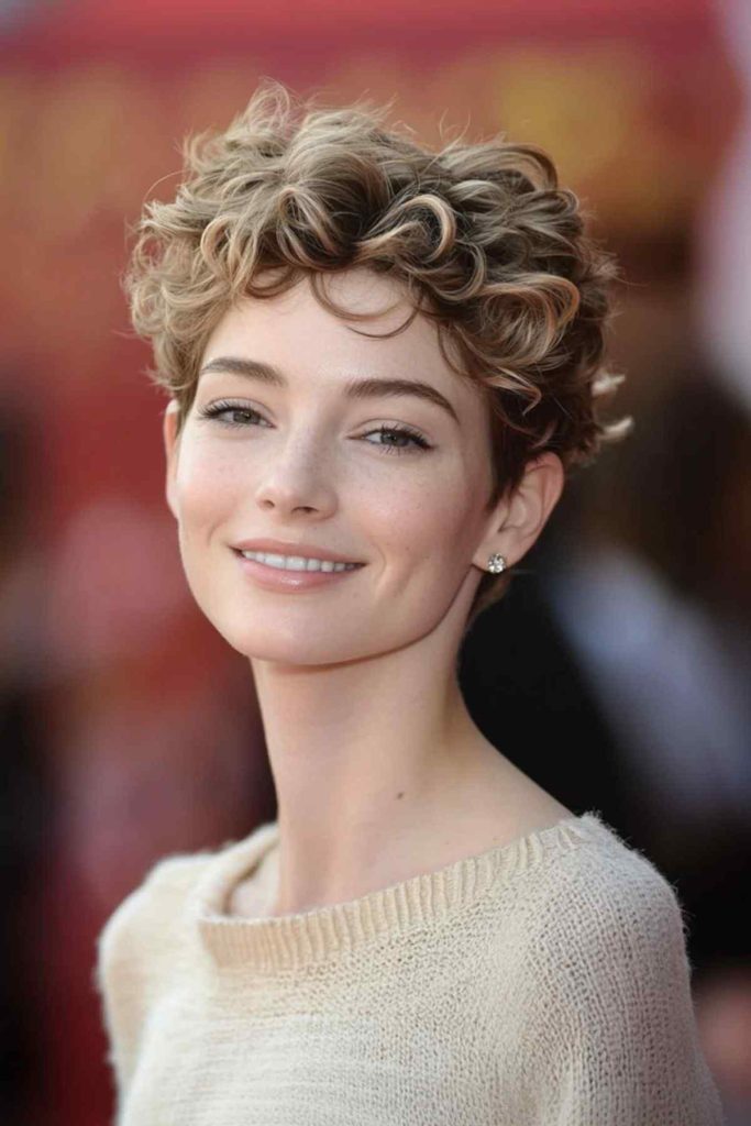 Taglio di capelli riccio Pixie Cut 22 Taglio di capelli riccio Pixie Cut