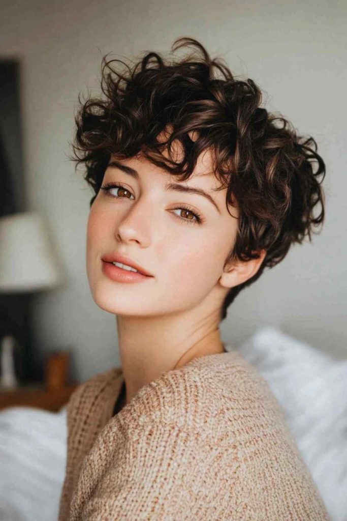 Taglio di capelli riccio Pixie Cut 27 Taglio di capelli riccio Pixie Cut