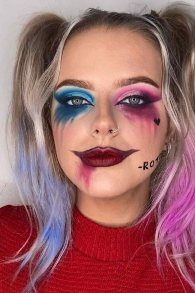 Trucco di Halloween di Harley Quinn Trucco di Halloween di Harley Quinn