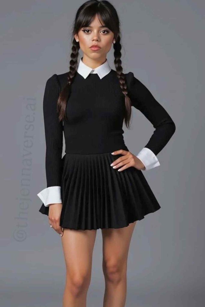 Costume da Wandinha Costume da Wandinha
