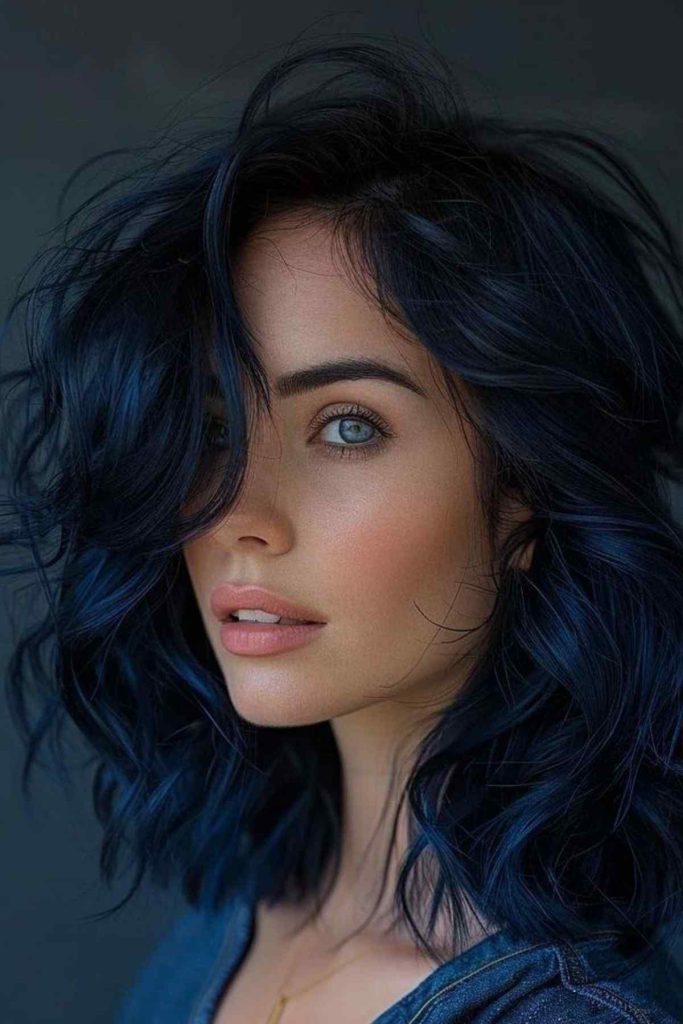 Blue-black hair color Blue-black hair color