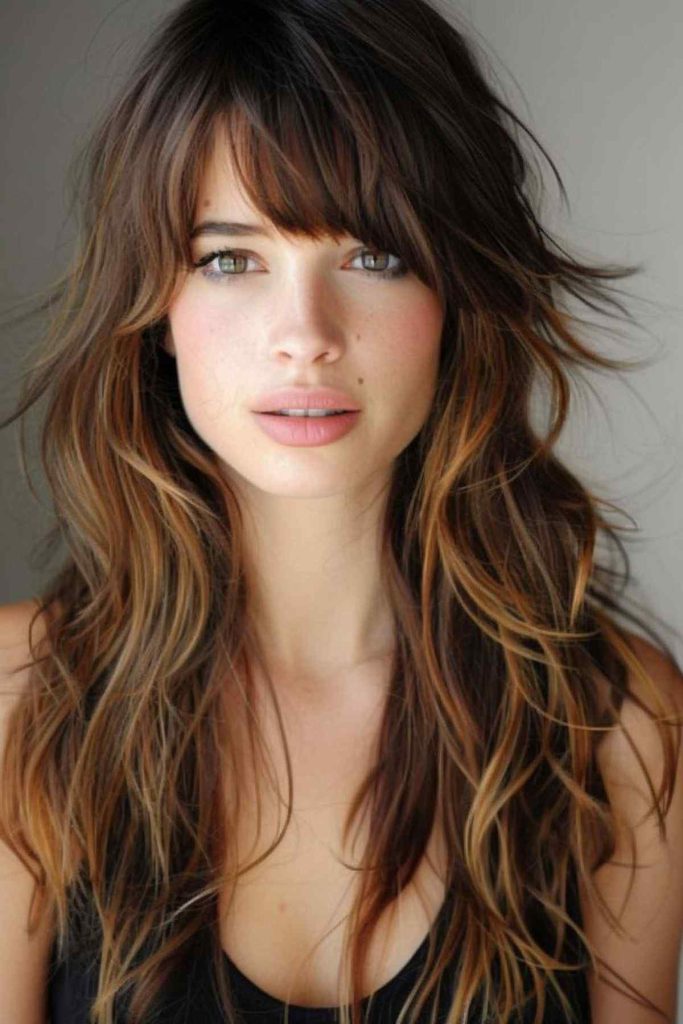 Corte de Cabelo Shaggy Hair com o tom Morena Iluminada Corte de Cabelo Shaggy Hair com o tom Morena Iluminada
